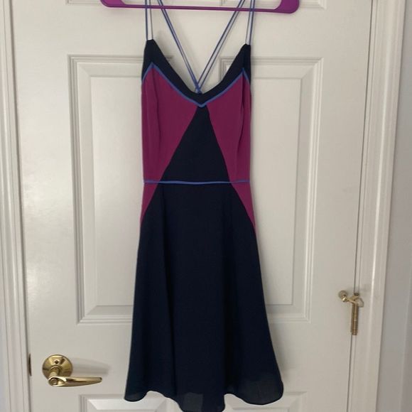 NWOT. Anthropologie Greylin Navy Silk Dress - Picture 1 of 10